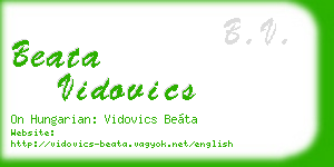 beata vidovics business card